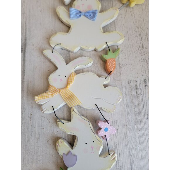 Easter Bunny flower rabbit hanging butterfly sign wall decor - Picture 4 of 8